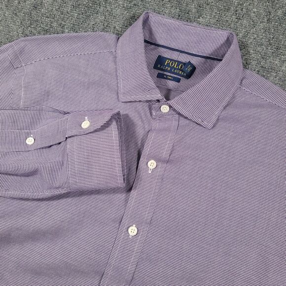 Polo Ralph Lauren Other - Ralph Lauren RL Twill Shirt Mens Large Micro‎ Gingham Check Button Down Purple